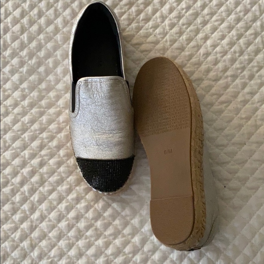 Kendall and Kylie silver with black espadrilles
